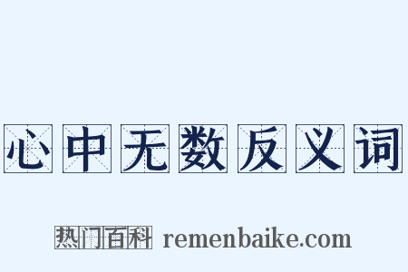 心中无数反义词是什么意思的图片